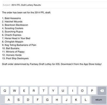 Fantasy Draft Lottery