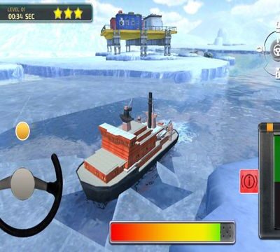 3D Icebreaker Parking – Arctic Boat Driving & Simulation Ship Racing Games