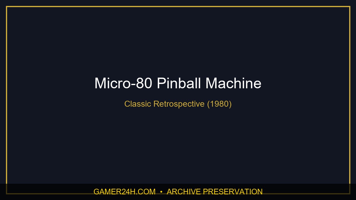 Micro-80 Pinball Machine Official Cover