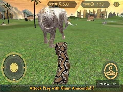 Real Anaconda Snake Simulator 3D: Hunt for wolf, bear, tiger & survive in the jungle Screenshot 2