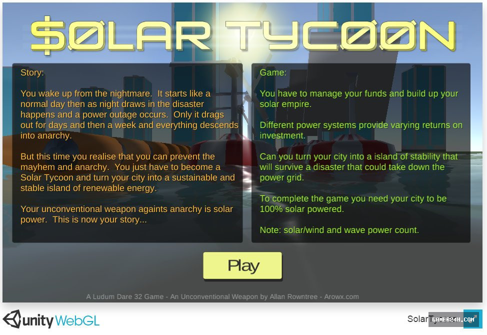 Solar Tycoon - Game Overview & History