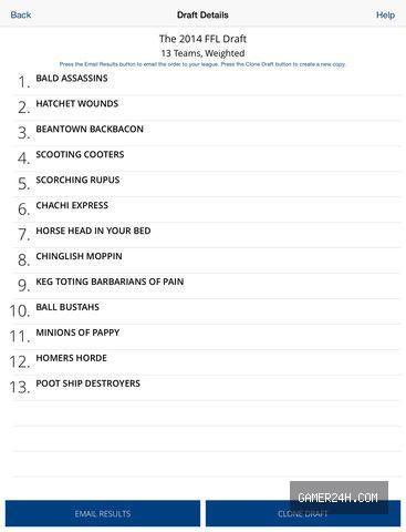 Fantasy Draft Lottery Screenshot 4