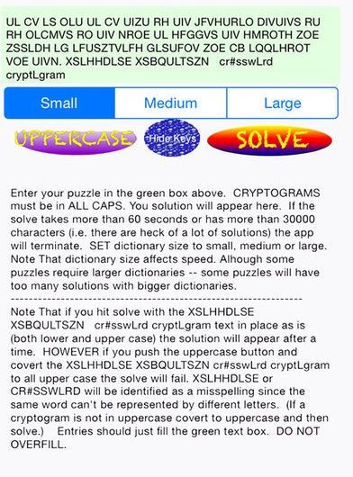Crossword Cryptogram Solver iPhone
