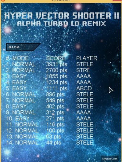 Hyper Vector Shooter II Alpha Turbo LD Remix
