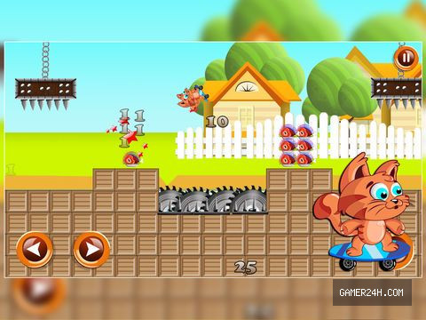Little Cat Fur Thief: Boo’s Skate Race Fun Food Ride – Free Screenshot 5