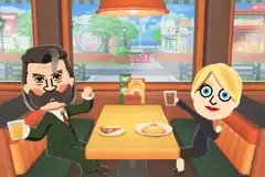 Miis hang out at a restaurant in Tomodachi Life: Living the Dream.