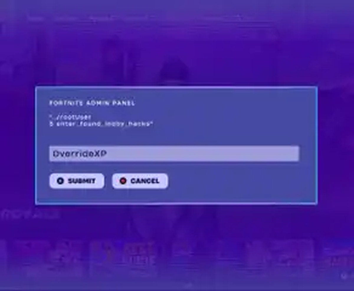 using a lobby hack in Fortnite