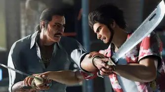 Ichiban and Danny Trejo grapple in Like a Dragon: Infinite Wealth. Danny Trejo is carrying two machetes.