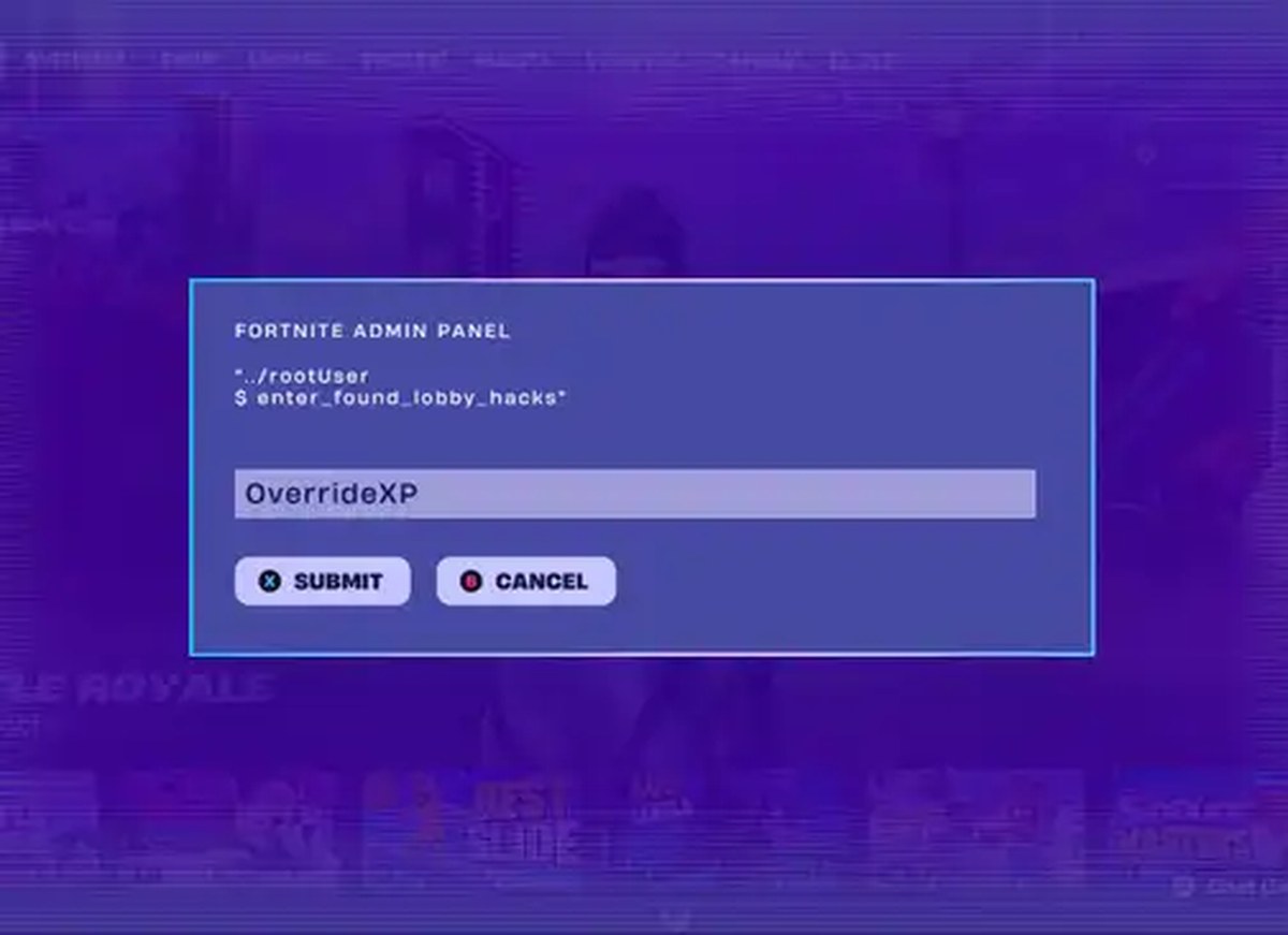 using a lobby hack in Fortnite