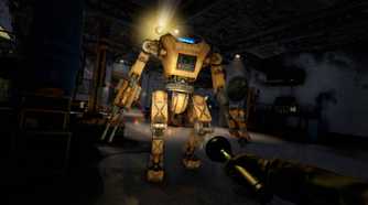 A yellow mech in Atomfall.