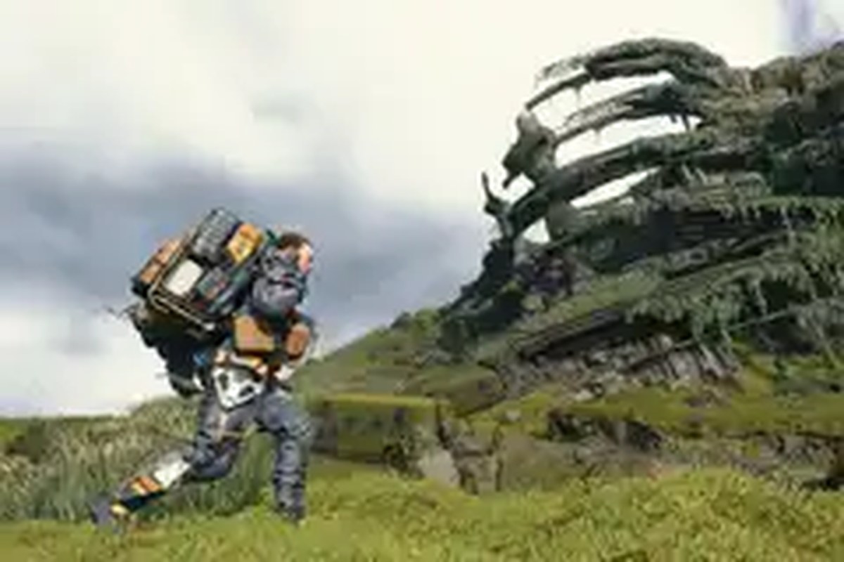 Sam Bridges walks through a desolate plain in a screenshot from Death Stranding Director's Cut