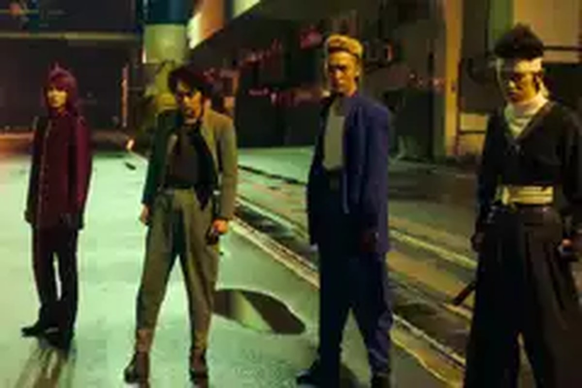 Yusuke and his buddies staring at something.