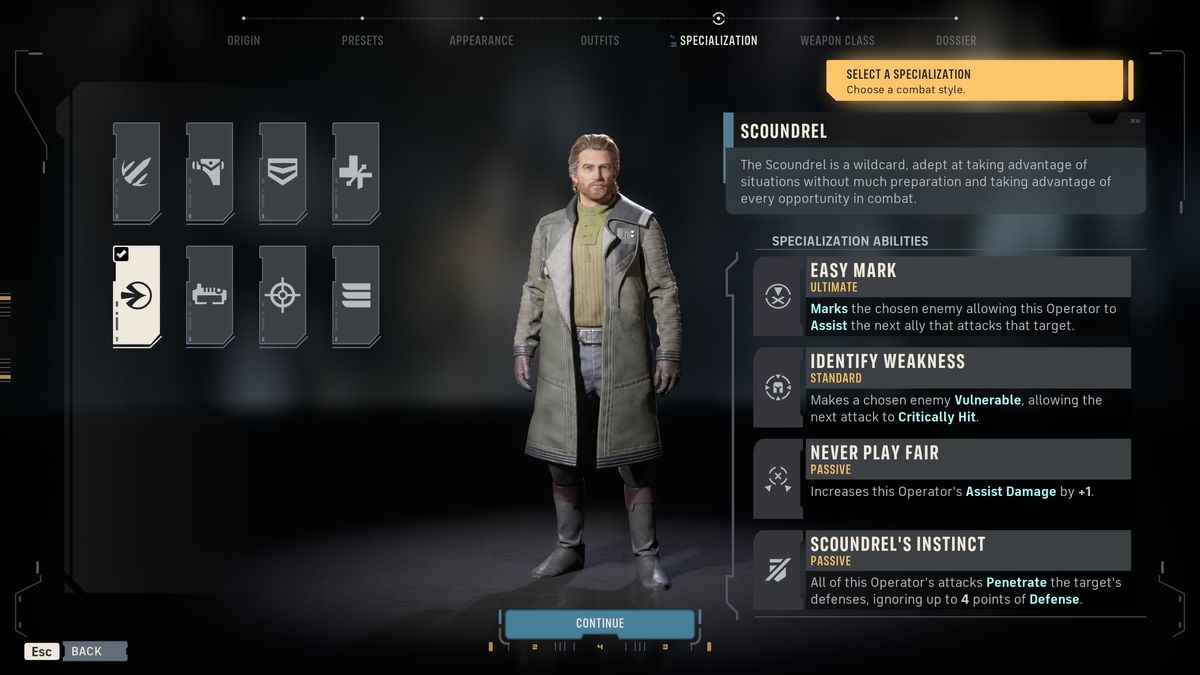 Star Wars Zero Company best class - Scoundrel