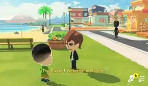Todd Howard says "Welcome to Skiyrim" in Tomodachi Life: Living the Dream.
