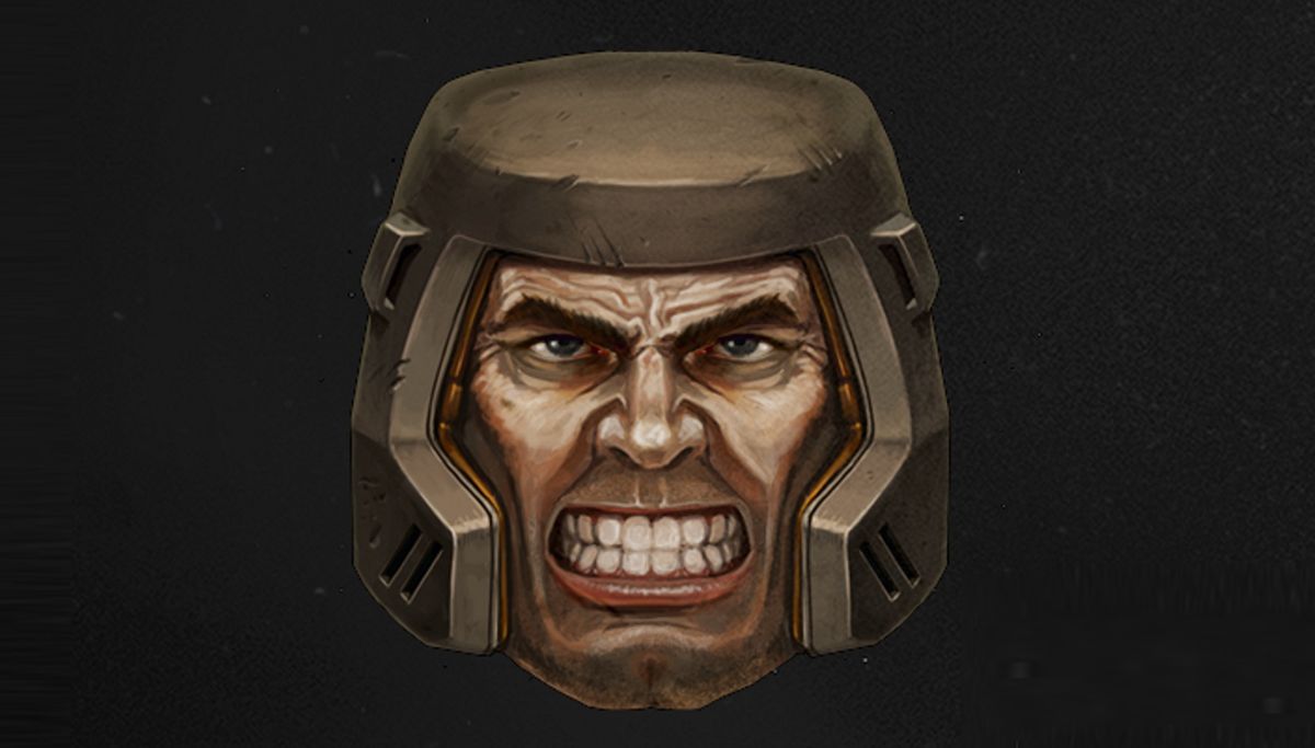 Ranger's head, grimacing