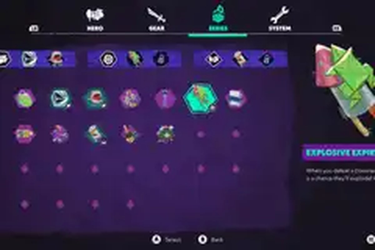 THe Eeries inventory menu in Murals
