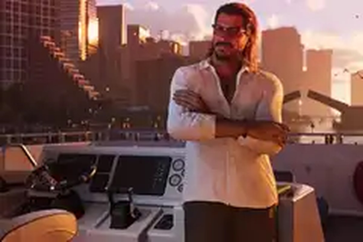 A GTA 6 character standing on a boat