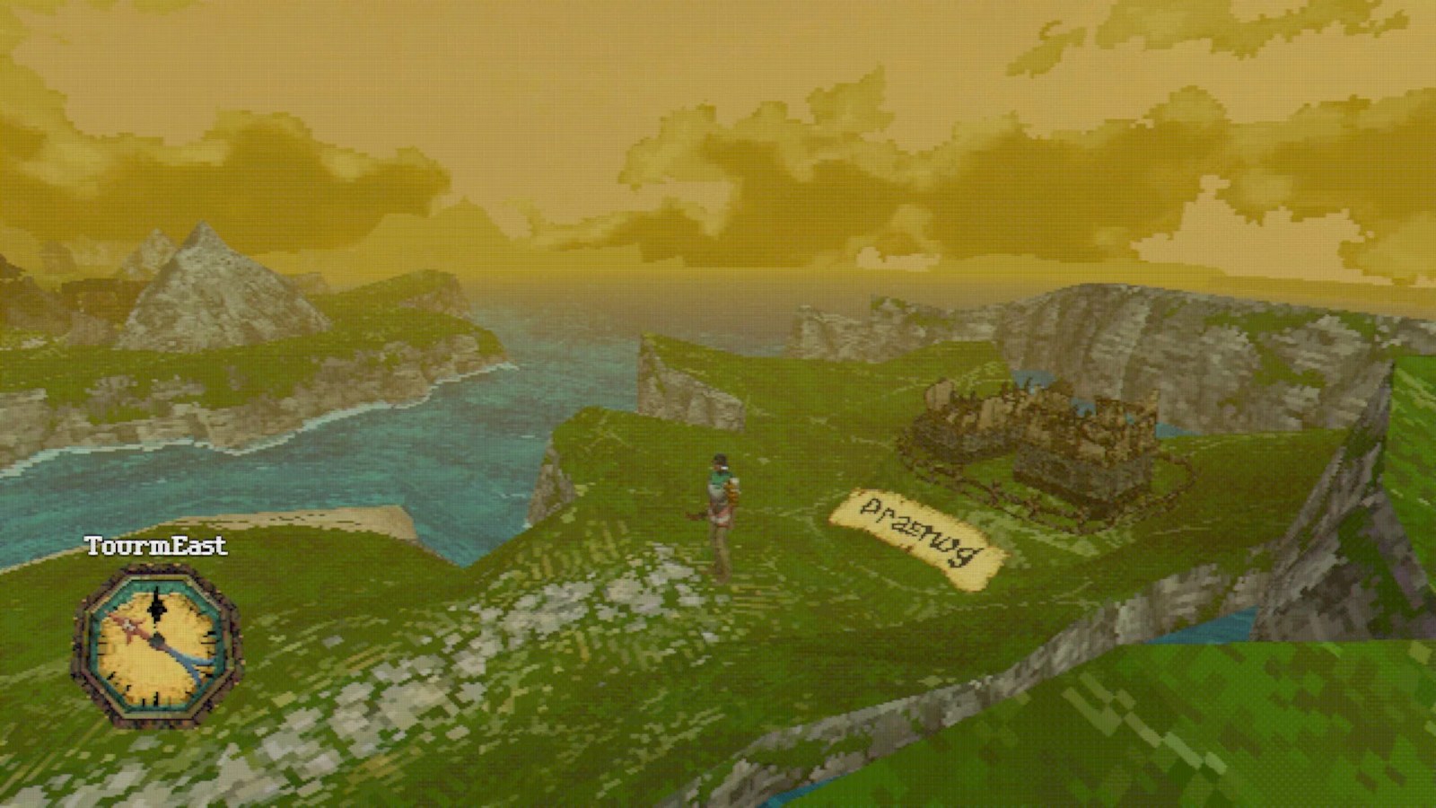 The green and brown overworld of Entropy, an RPG about an apocalyptic landscape being invaded by demons.