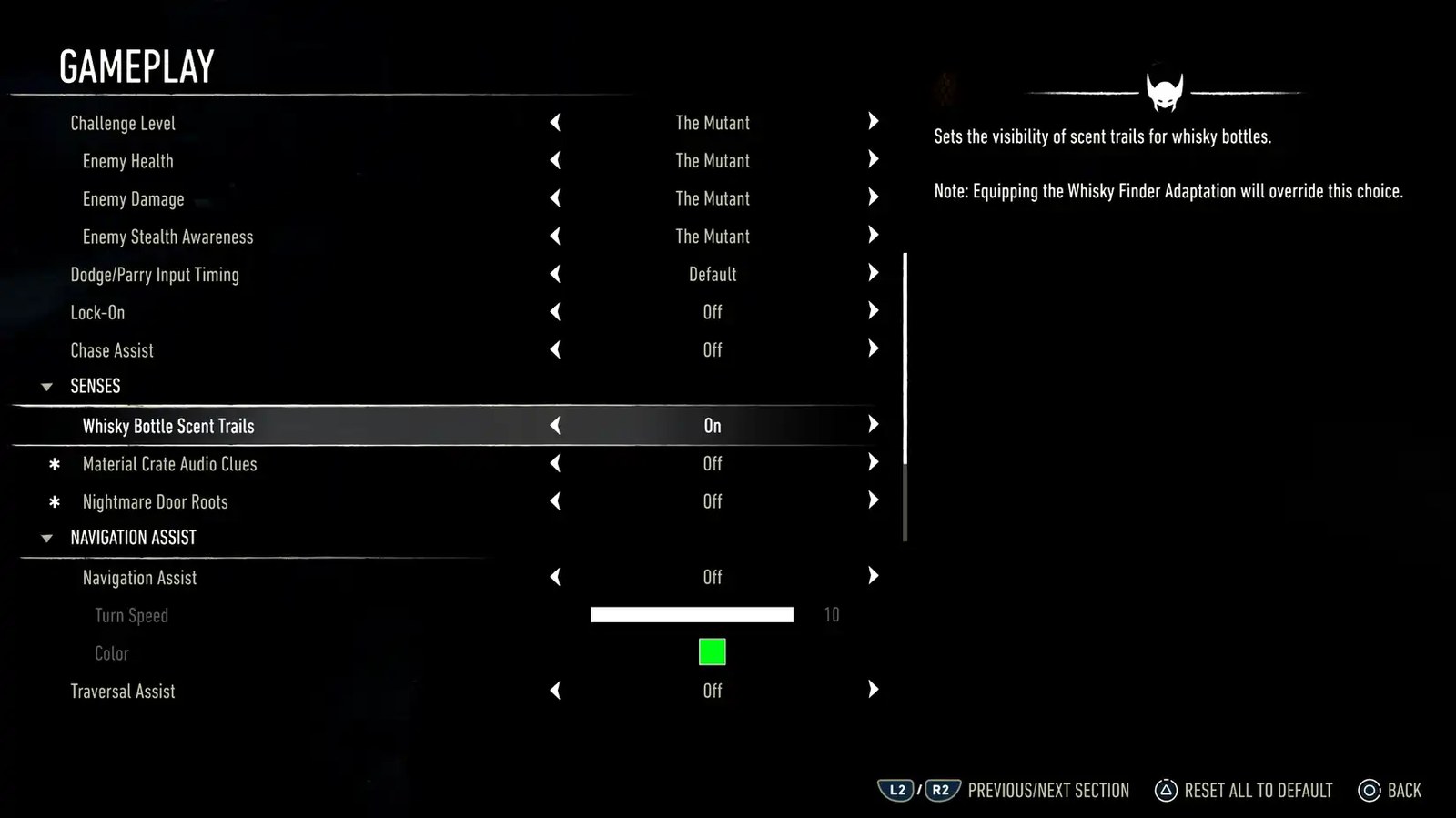 The Sense menu in Marvel's Wolverine