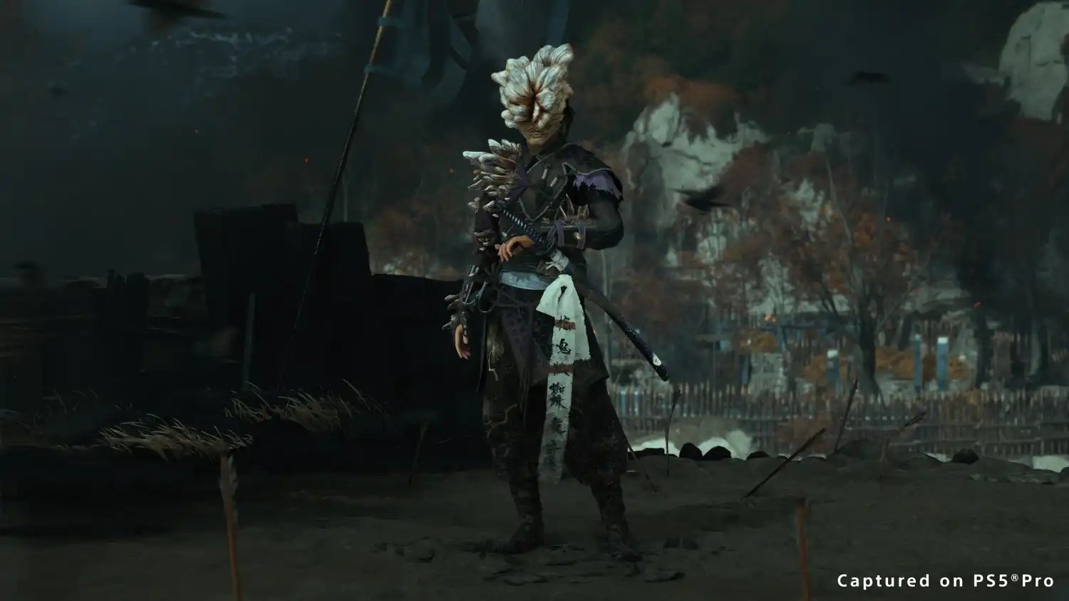 Armor in Ghost of Yotei inspired by The Last of Us' clicker enemies.