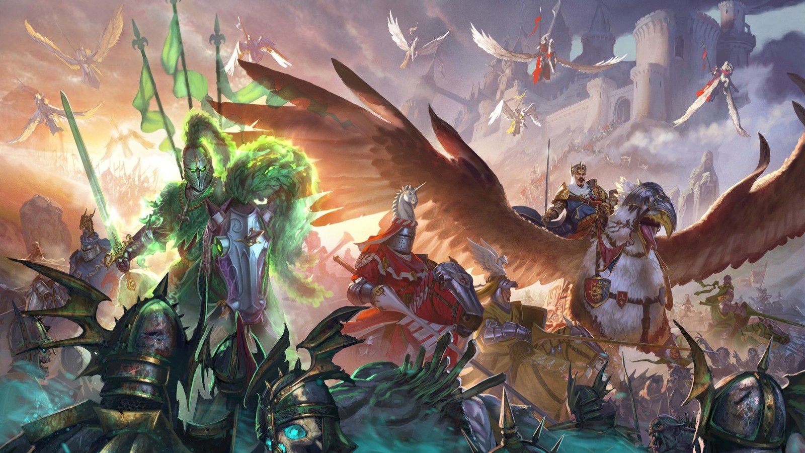 Bretonnians fighting undead