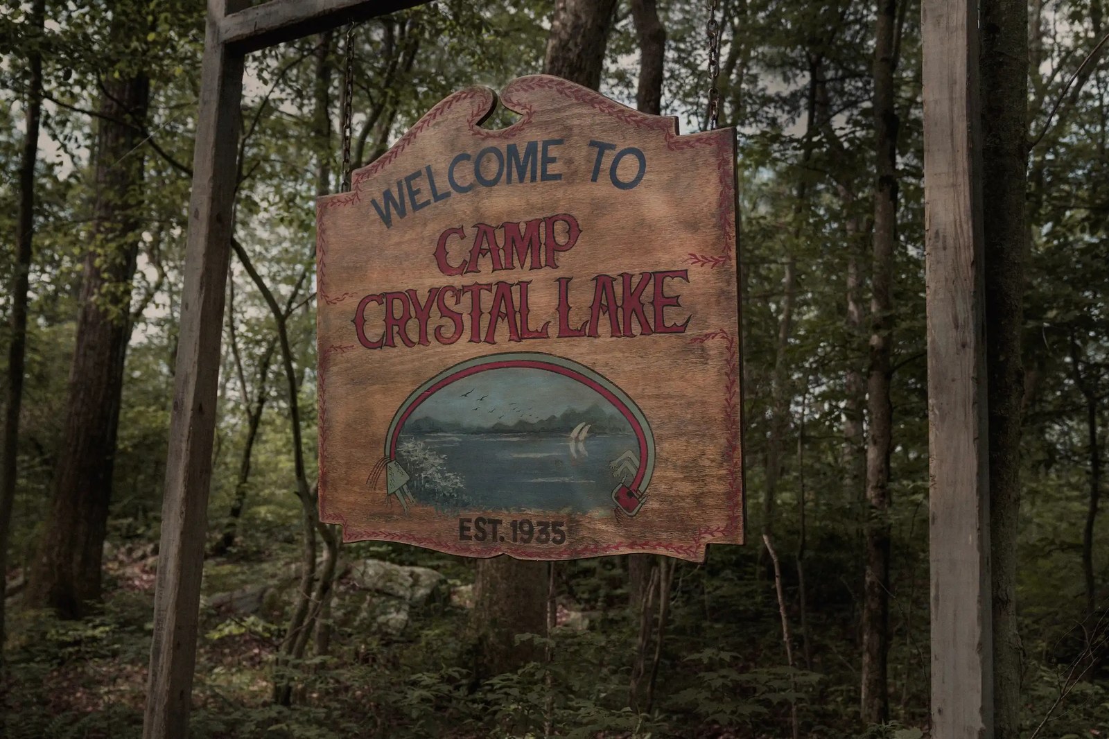 Camp Crystal Lake sign
