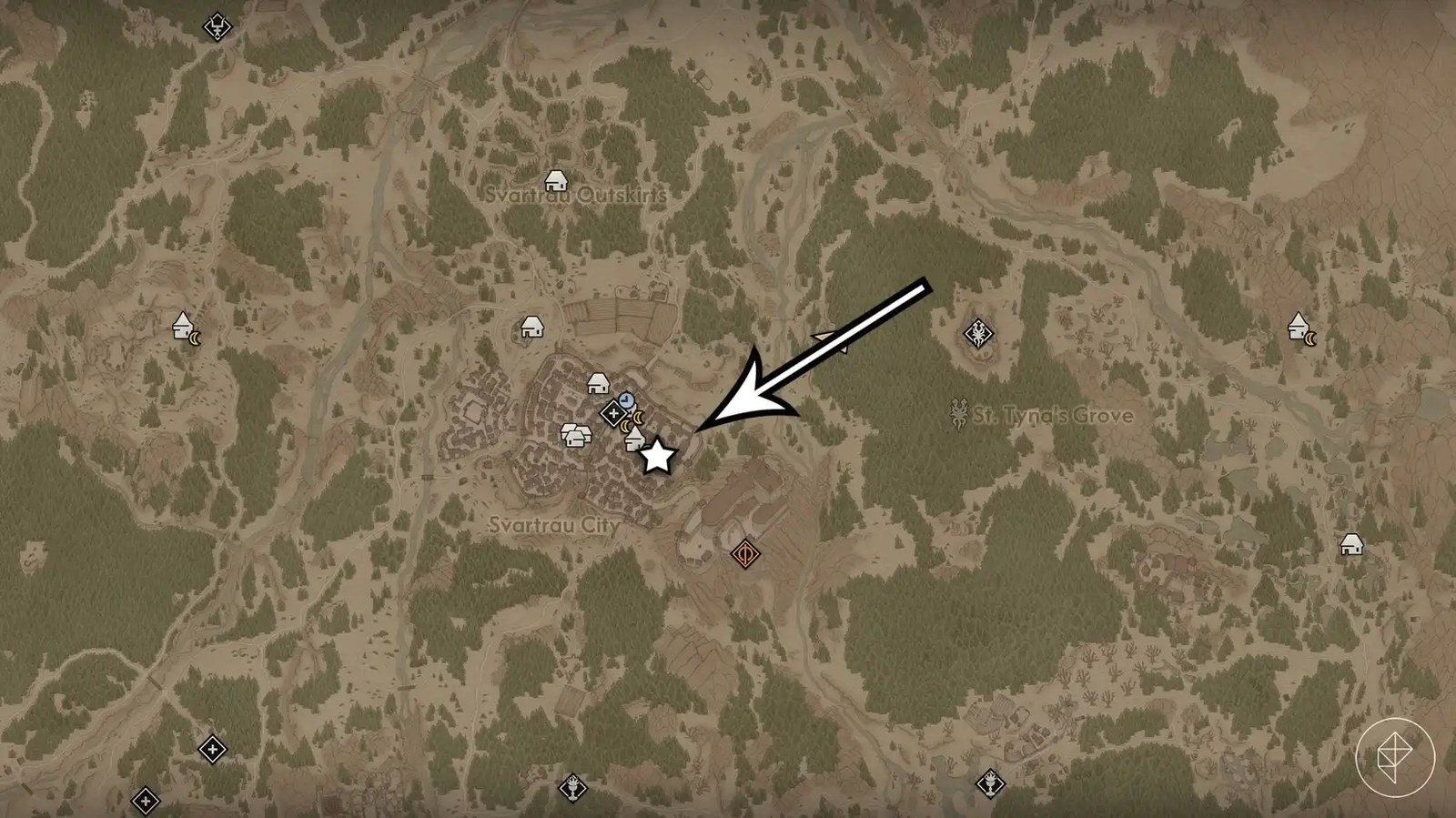 The starting location for the "In the Name of the Father" quest in The Blood of Dawnwalker.