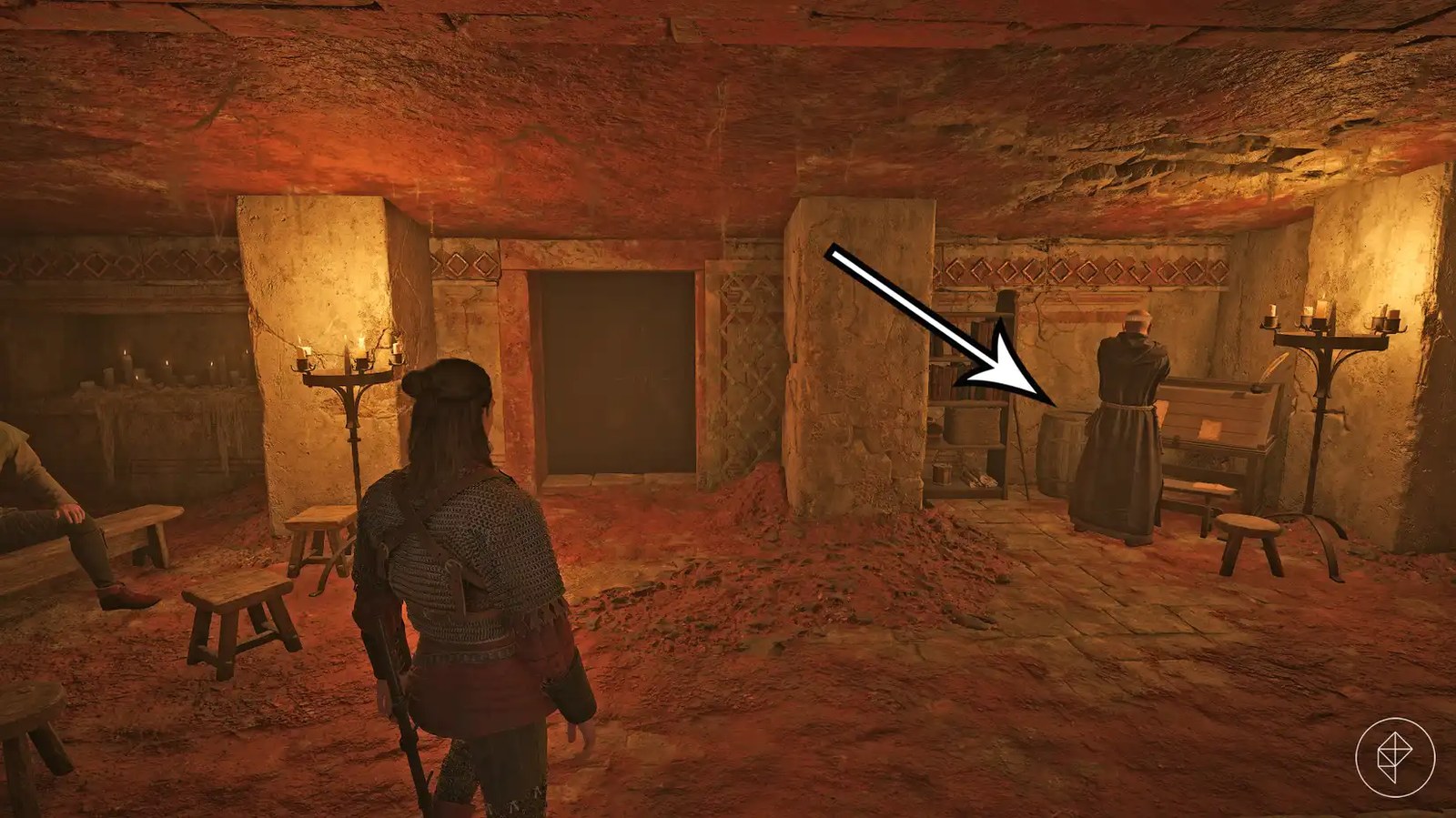 The location of the ancient key leading to the ancient hero's armor in The Blood of Dawnwalker.