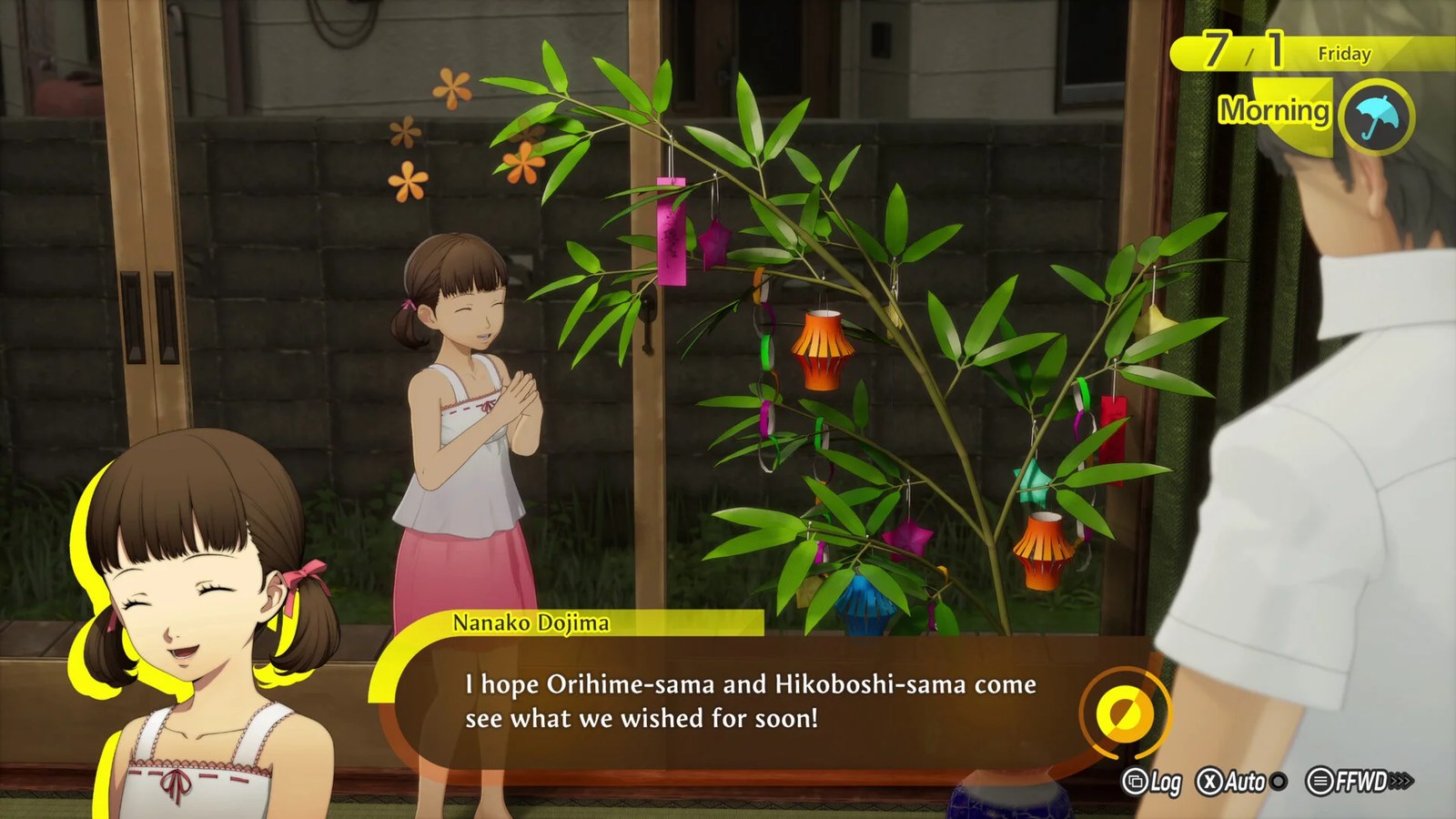 Talking to a creepy little girl in Persona 4 Revival