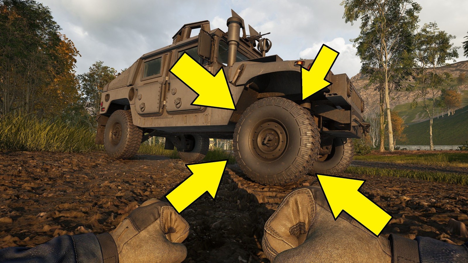 Shoot the tires, please
