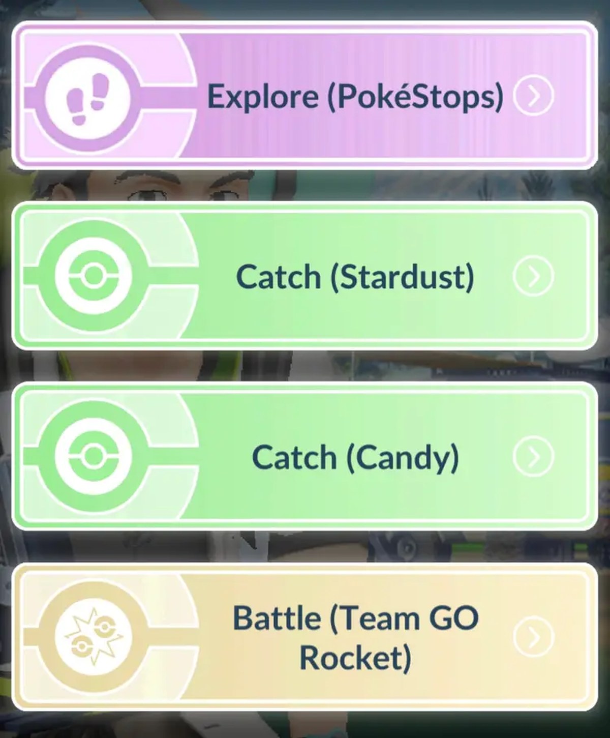 The option screen for daily research in Pokémon Go