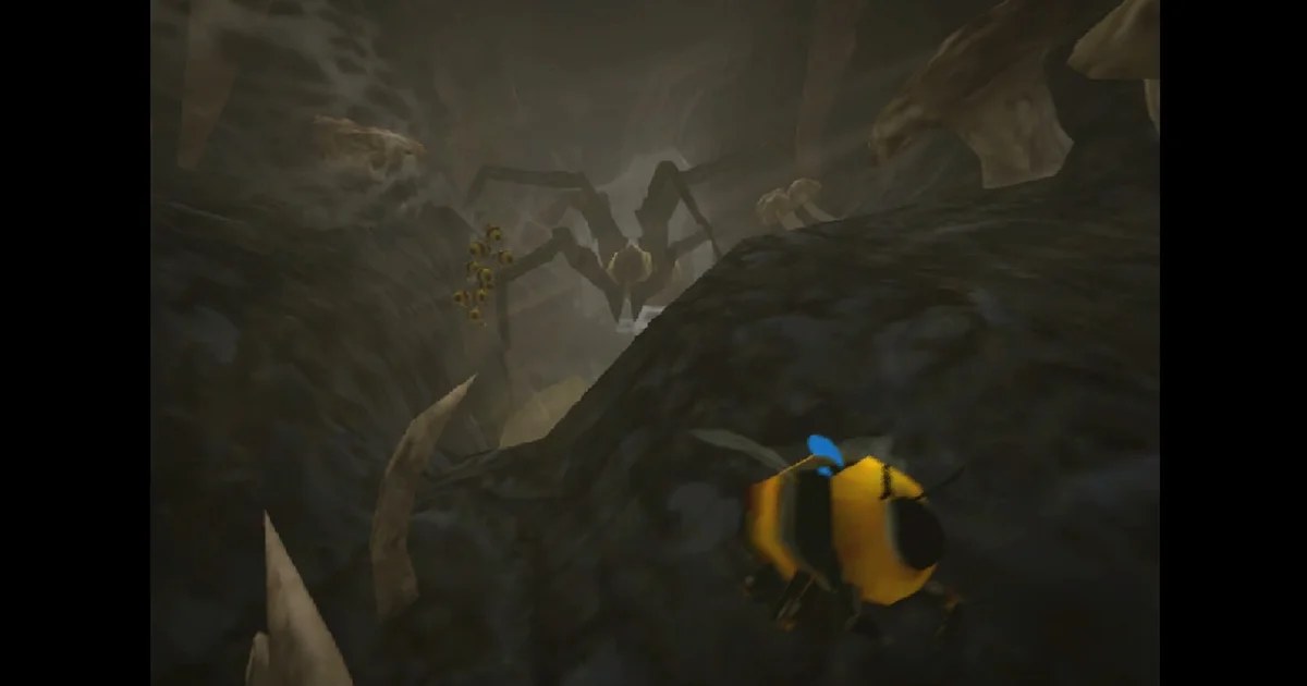 Low poly horror Tumblebee combines the joy of tumbling bees with the not-joy of being chased by huge spiders