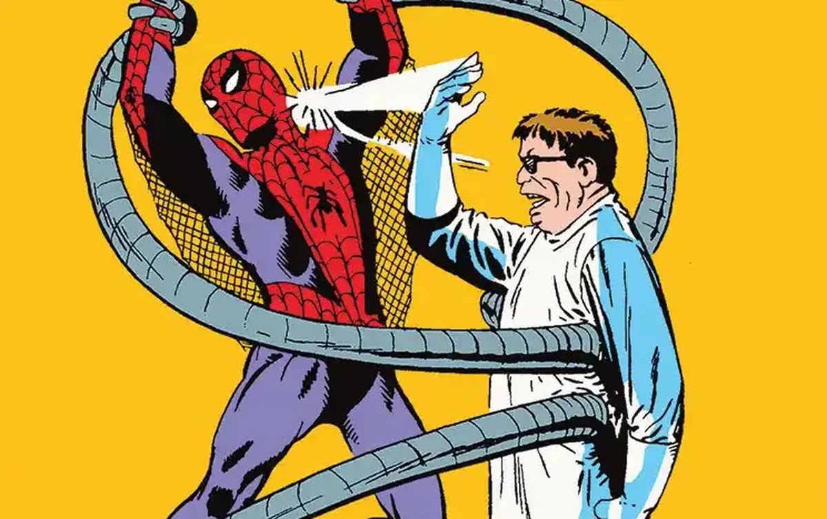 Doctor Octopus slapping Spider Man in MTG Counterspell card
