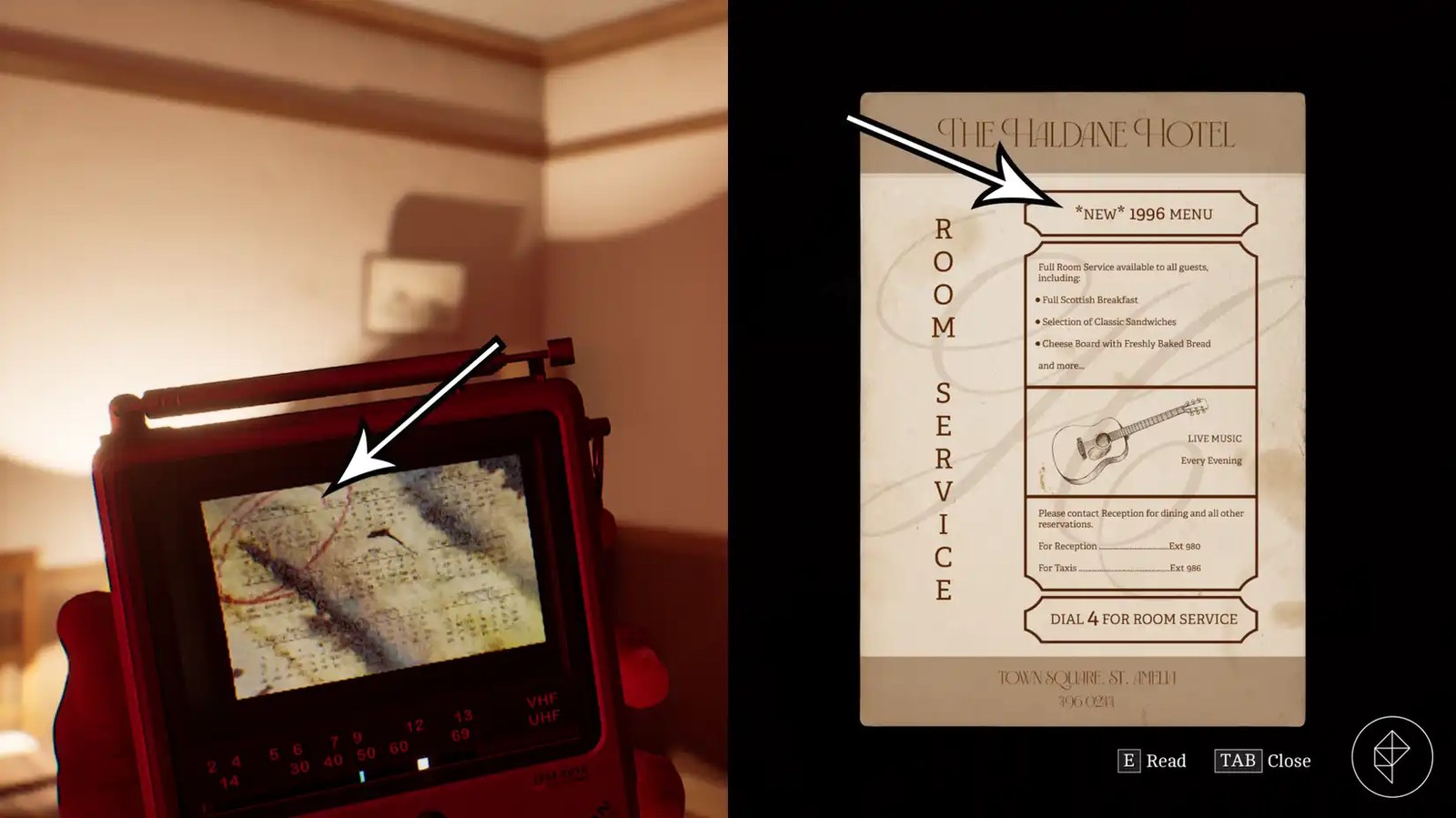 The clues for the hotel room calendar puzzle in Silent Hill: Townfall.