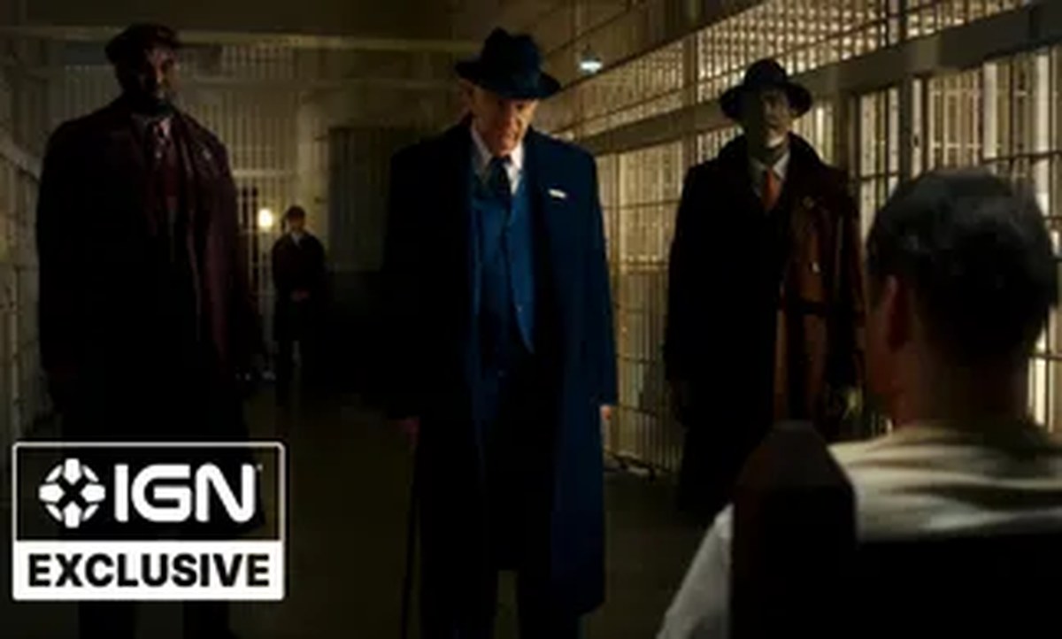 Tombstone (Abraham Popoola), Silvermane (Brendan Gleeson) and Sandman (Jack Huston) in Spider-Noir. (Credit: Prime Video)