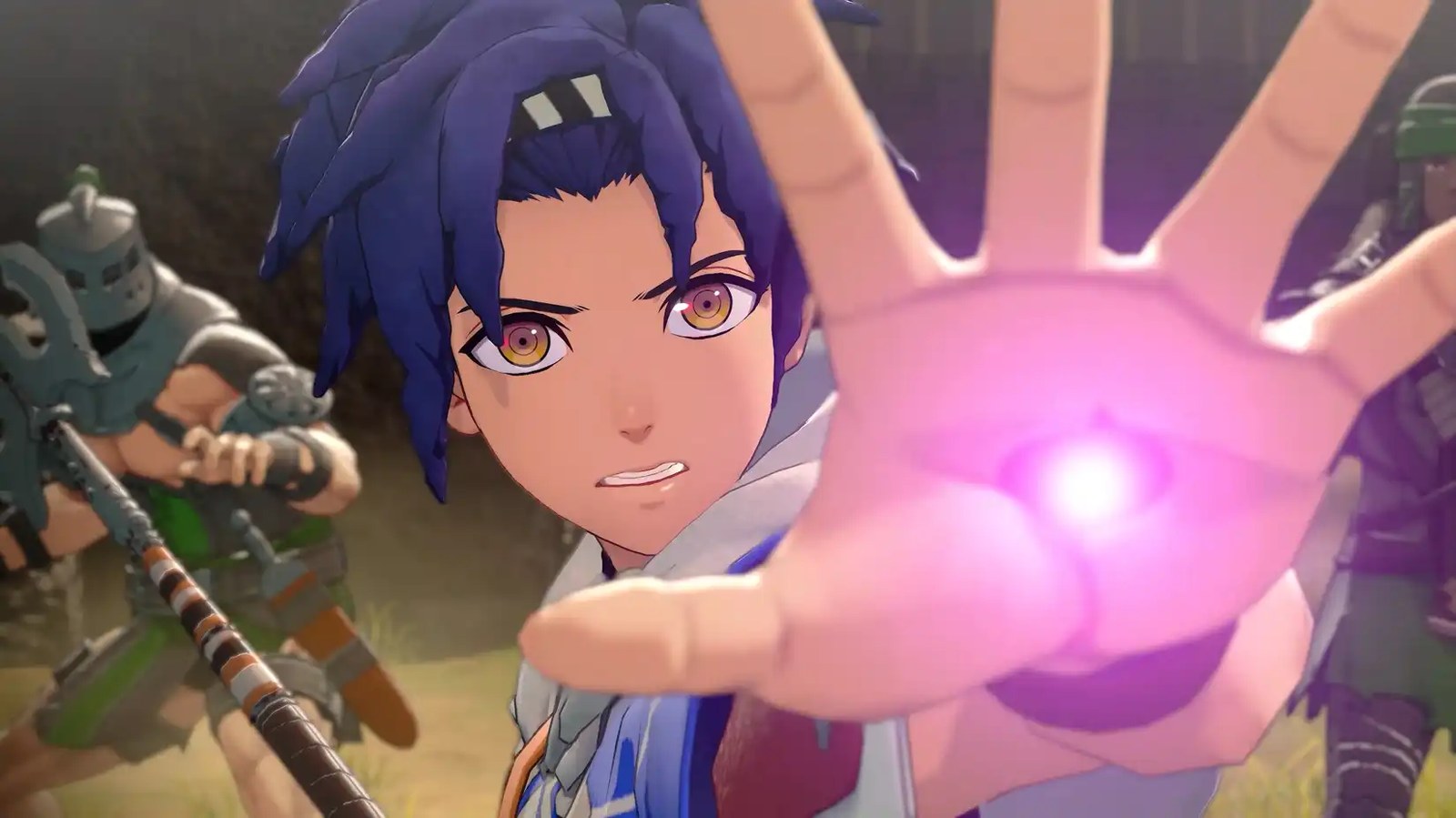 Cai holds his hand out in Fire Emblem: Fortune's Weave.
