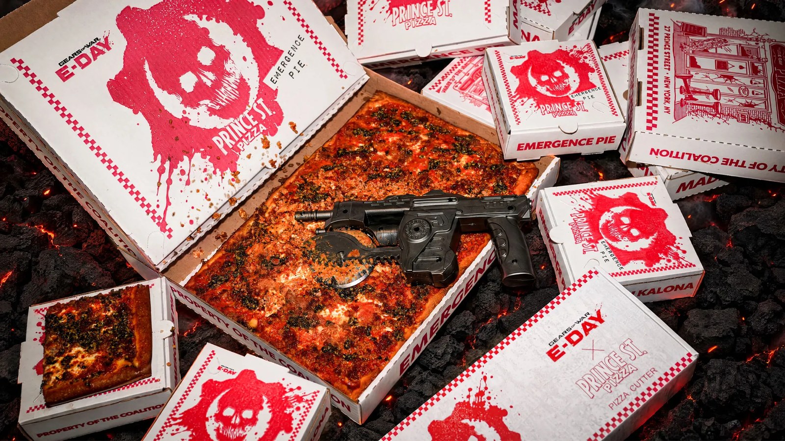 Gears of War: E-Day Gets a $60 Lancer Pizza Cutter and a Fiery "Emergence Pie" in Prince St. Pizza C