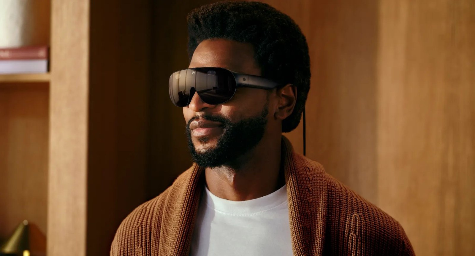 Meta's new VR Glasses worn by a person.