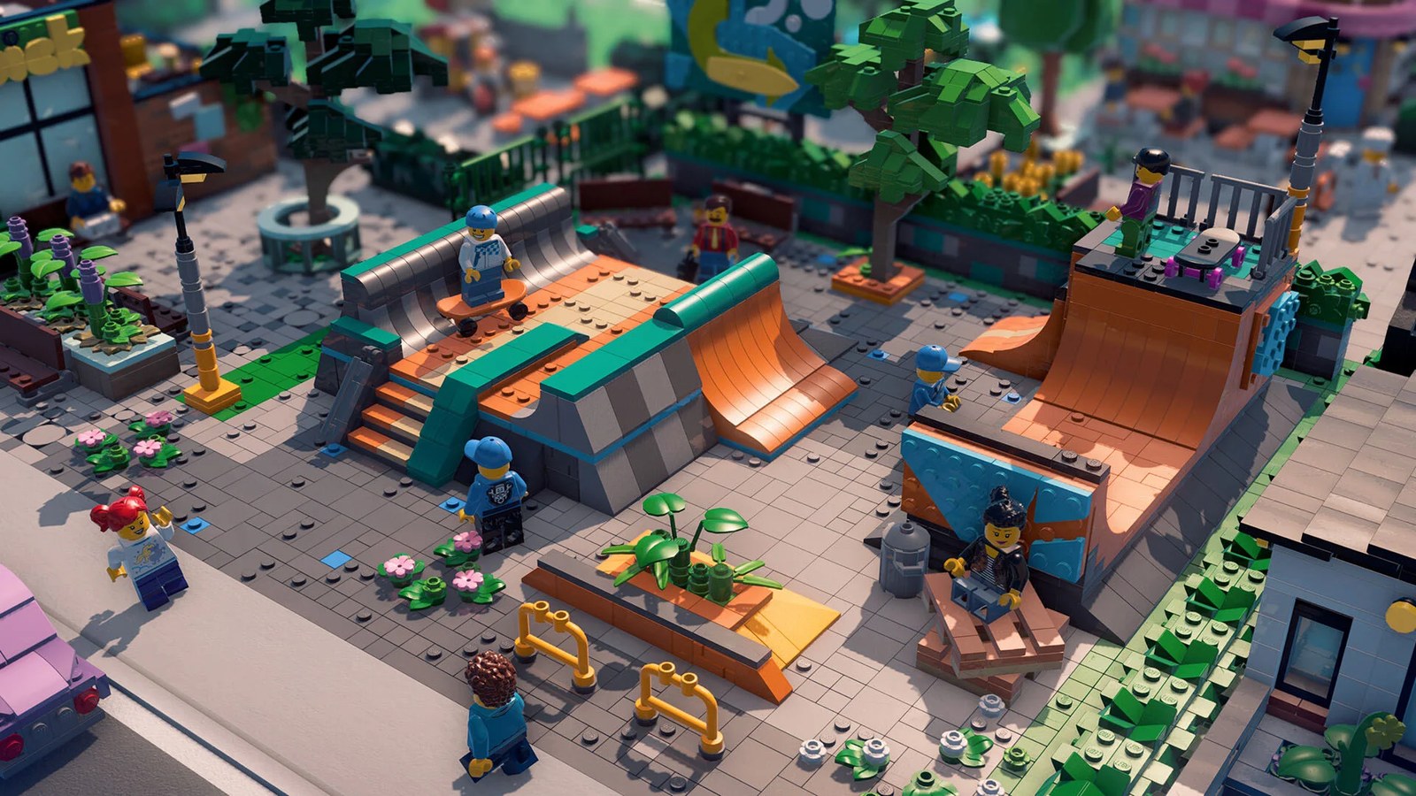 A skatepark in Lego Skylines