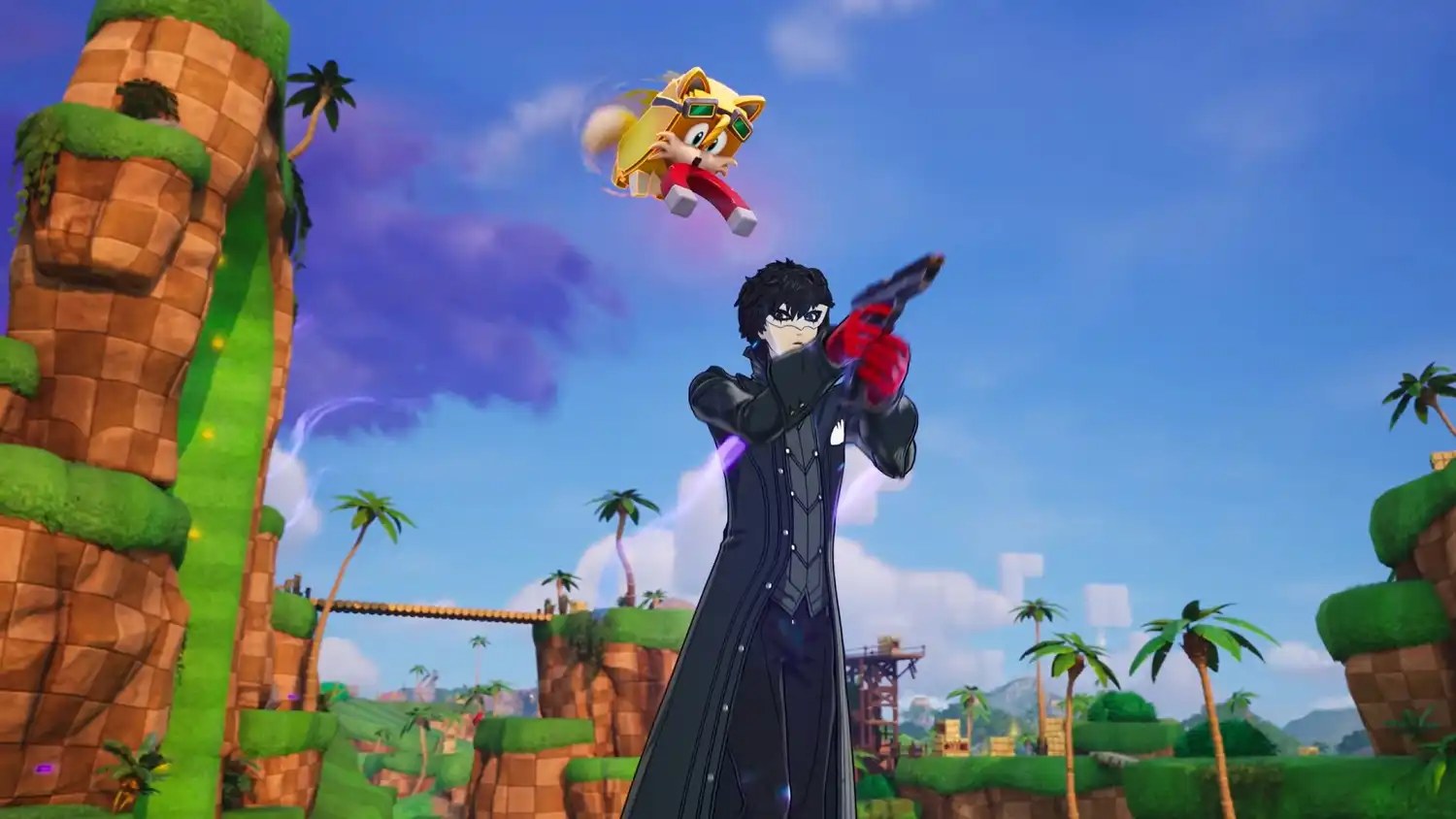 Joker from Persona 5 fights with a tails pet in Fortnite