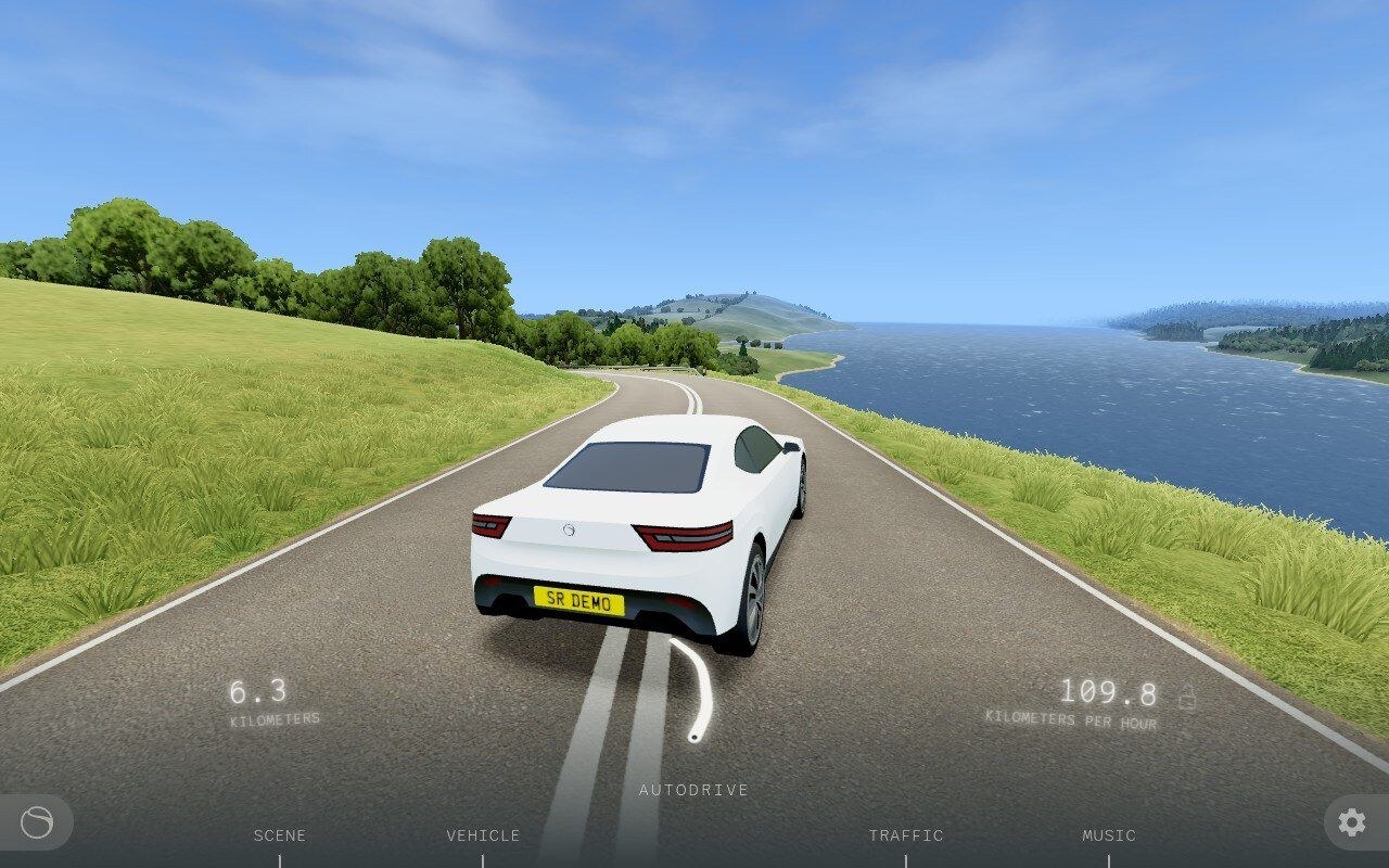 A car in a chill landscape