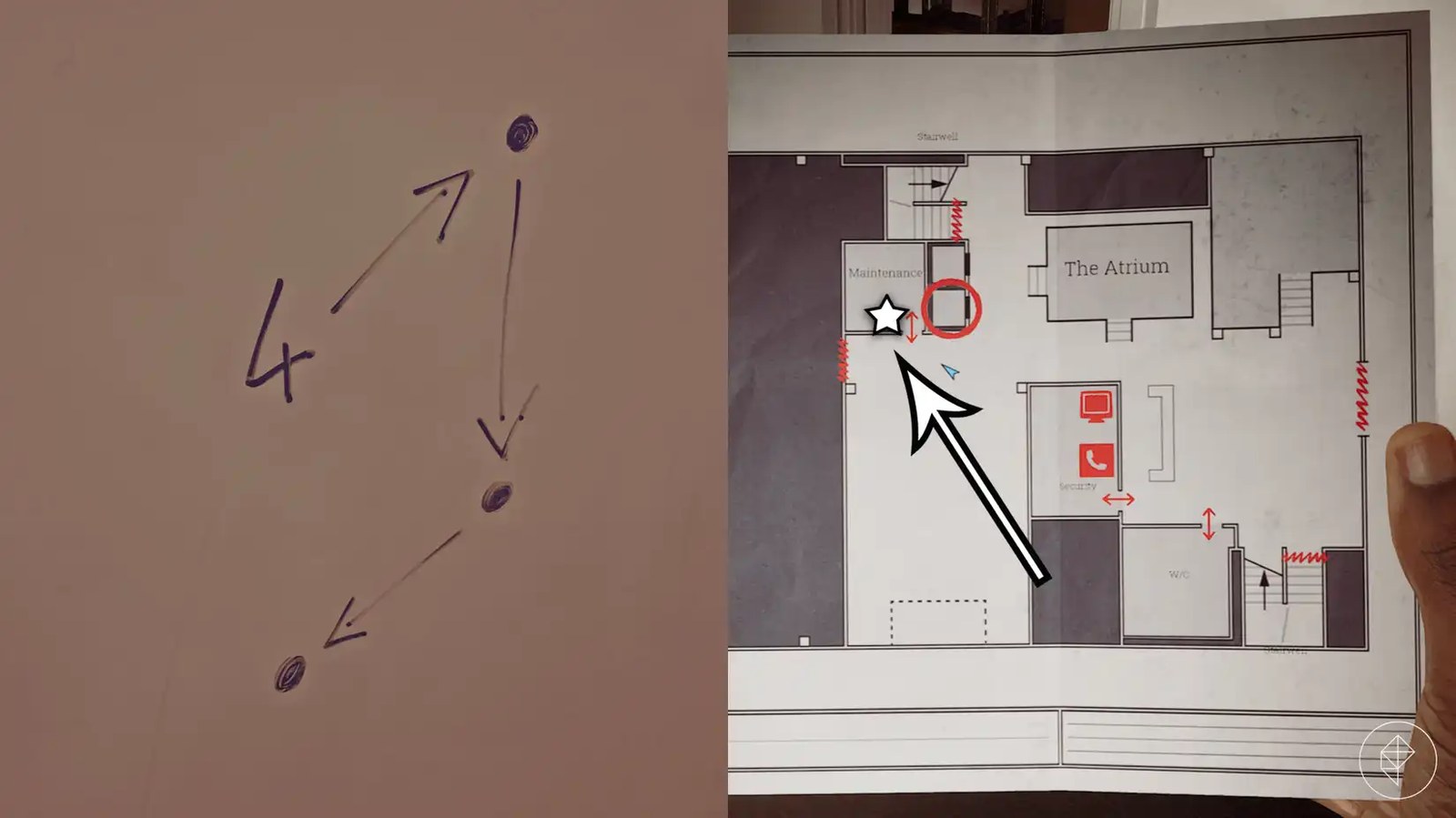 The security door code solution in Silent Hill: Townfall.