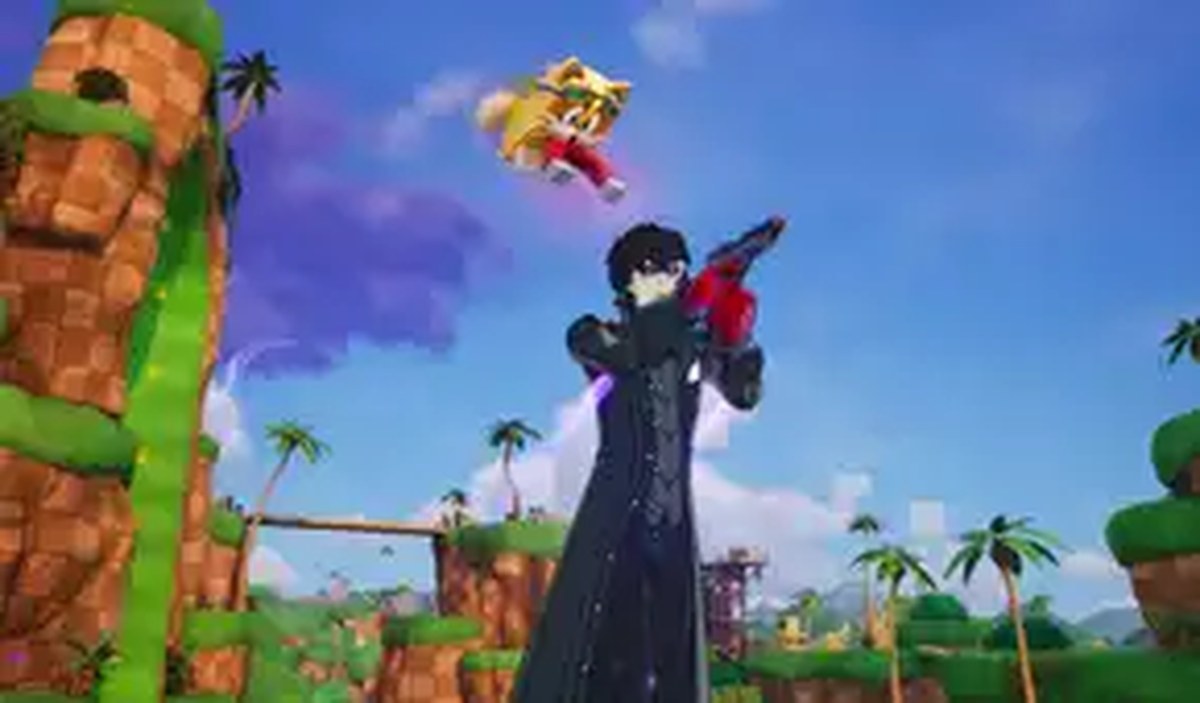 Joker from Persona 5 fights with a tails pet in Fortnite