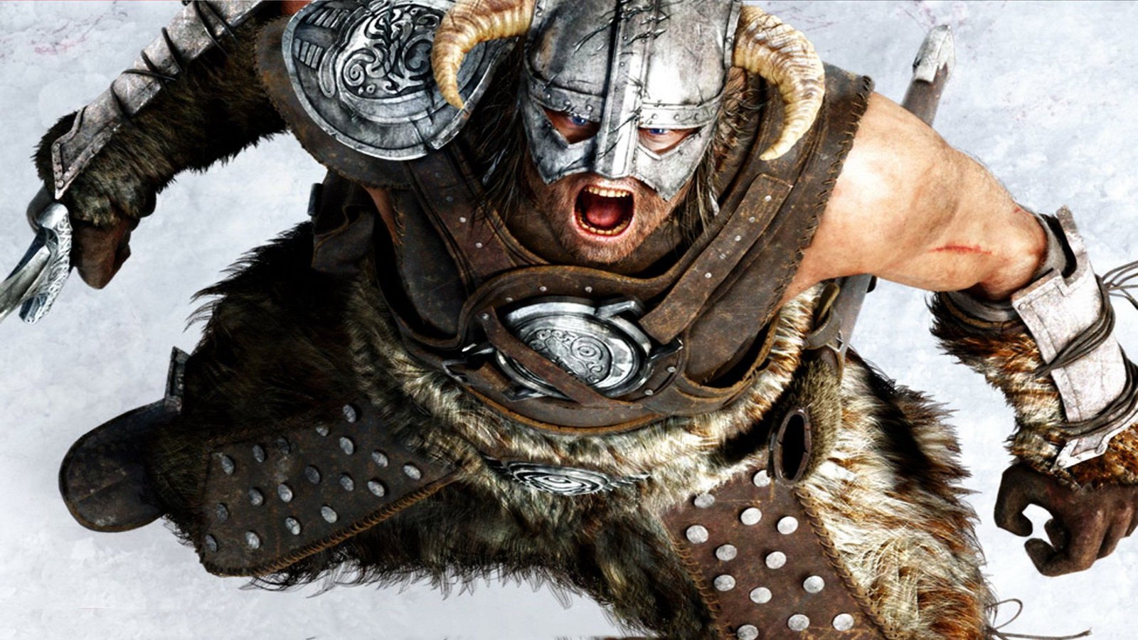 The Dragonborn looking up and shouting