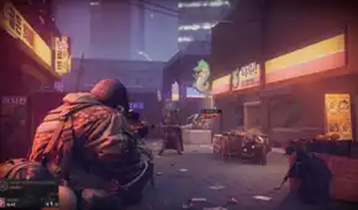 The view over the shoulder of a soldier in Rainbow Six Tactics.