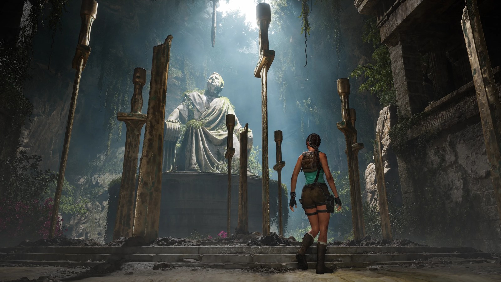 Lara standing in the infamous Damocles Room