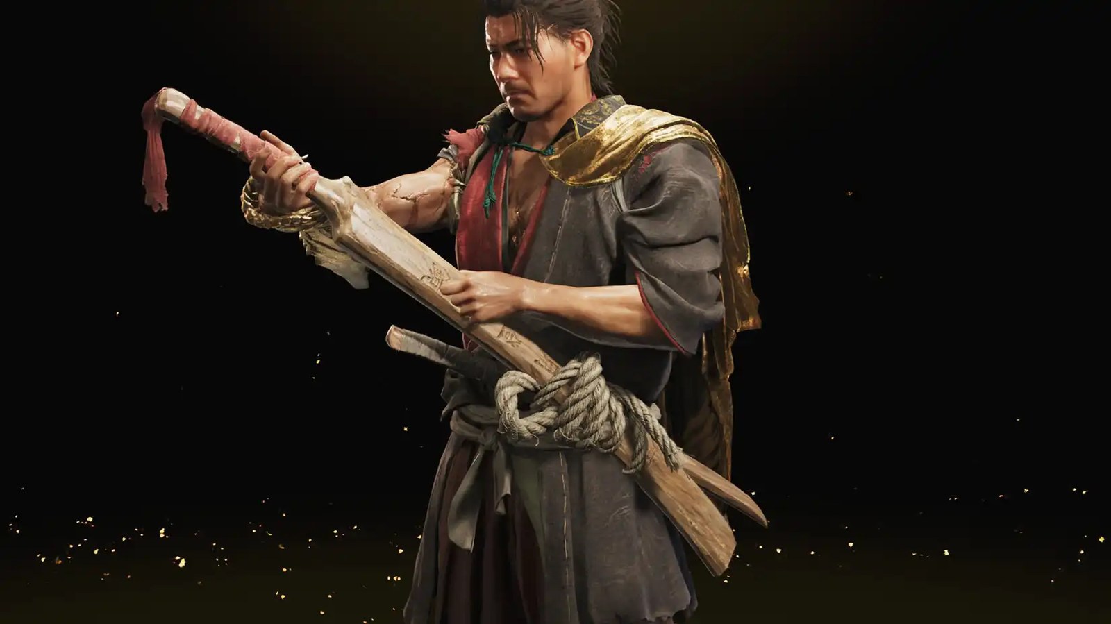 A Onimusha: Way of the Sword screenshot showing the Whittled Oar sword