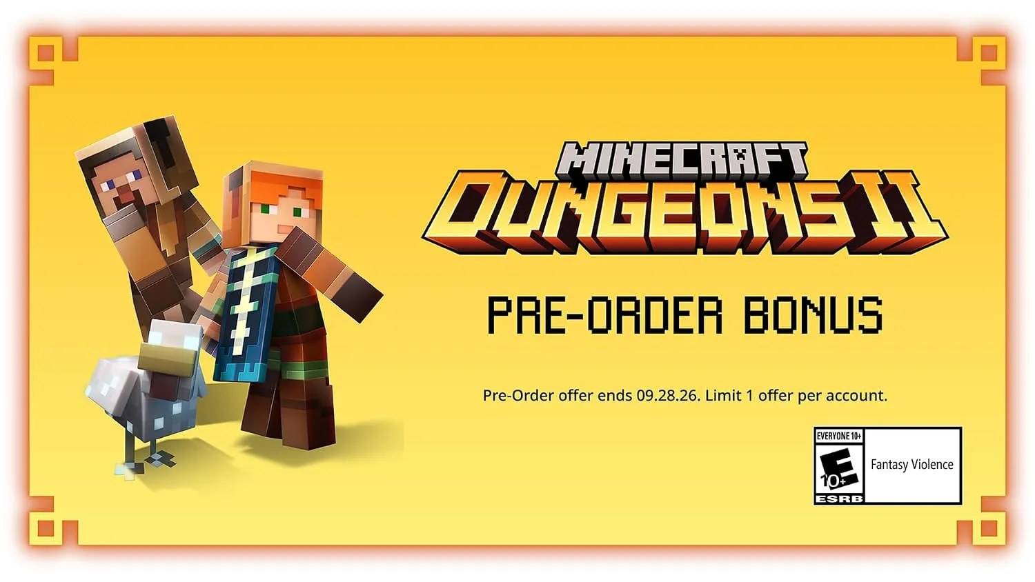 Minecraft Dungeons 2 Preorders Live With Free Skins, Cape & Chicken Pet — September 29 Launch Countd