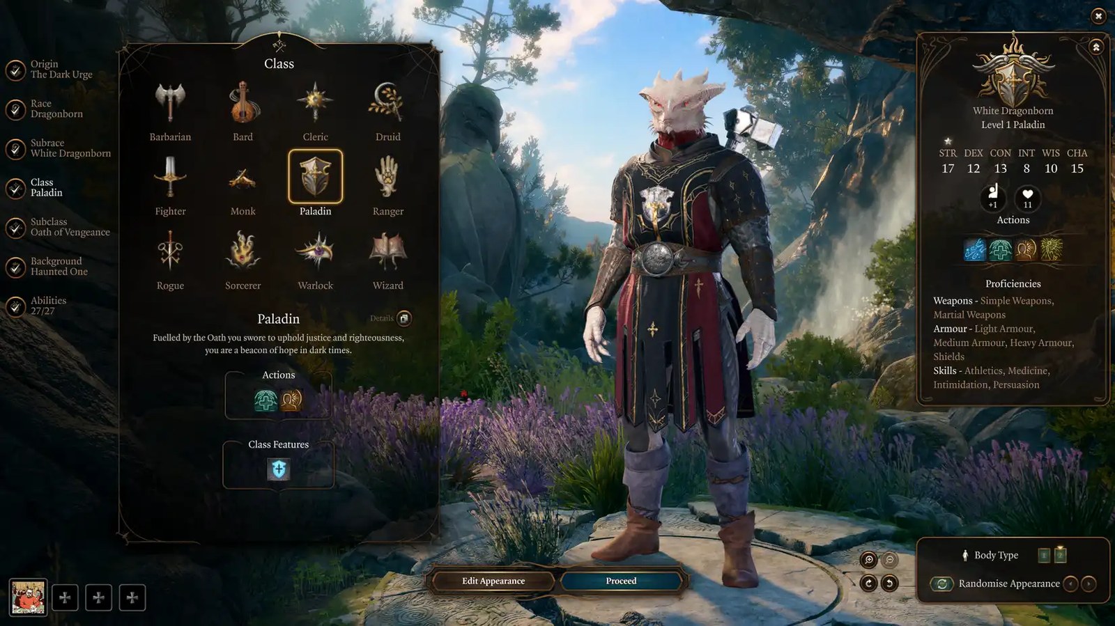 The Dark Urge opts to be a Paladin in Baldur’s Gate 3
