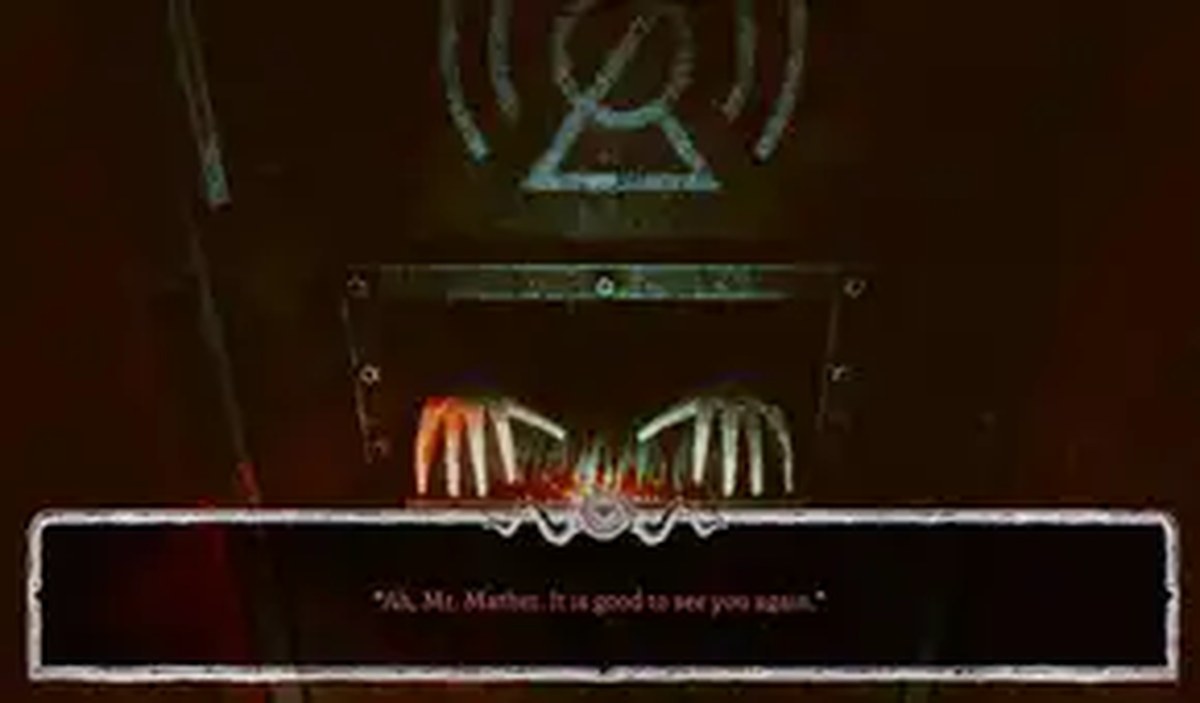 The conductor's hands through a slot in a door in Dreadline Express.